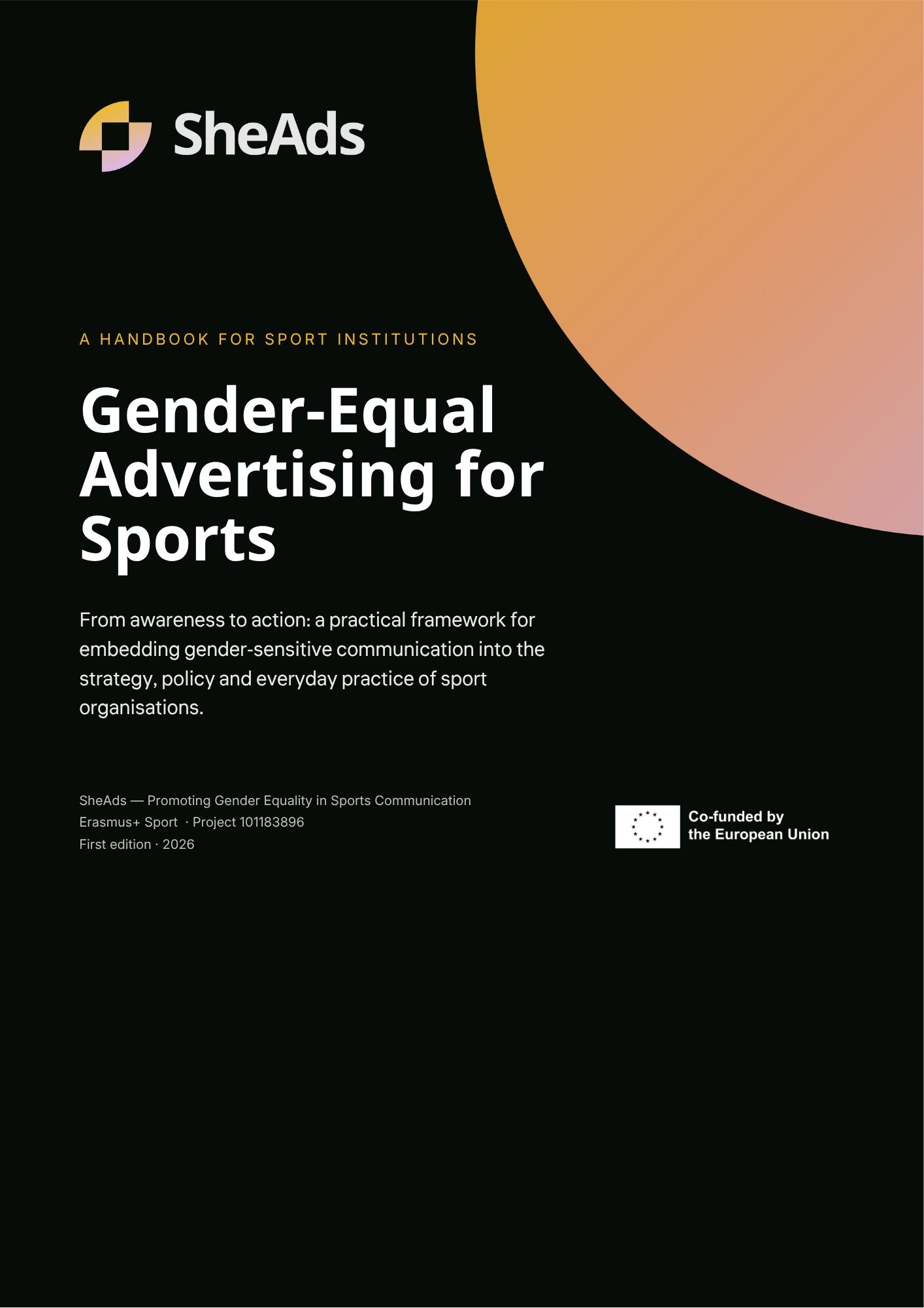 SheAds Handbook cover — Gender-Equal Advertising for Sports